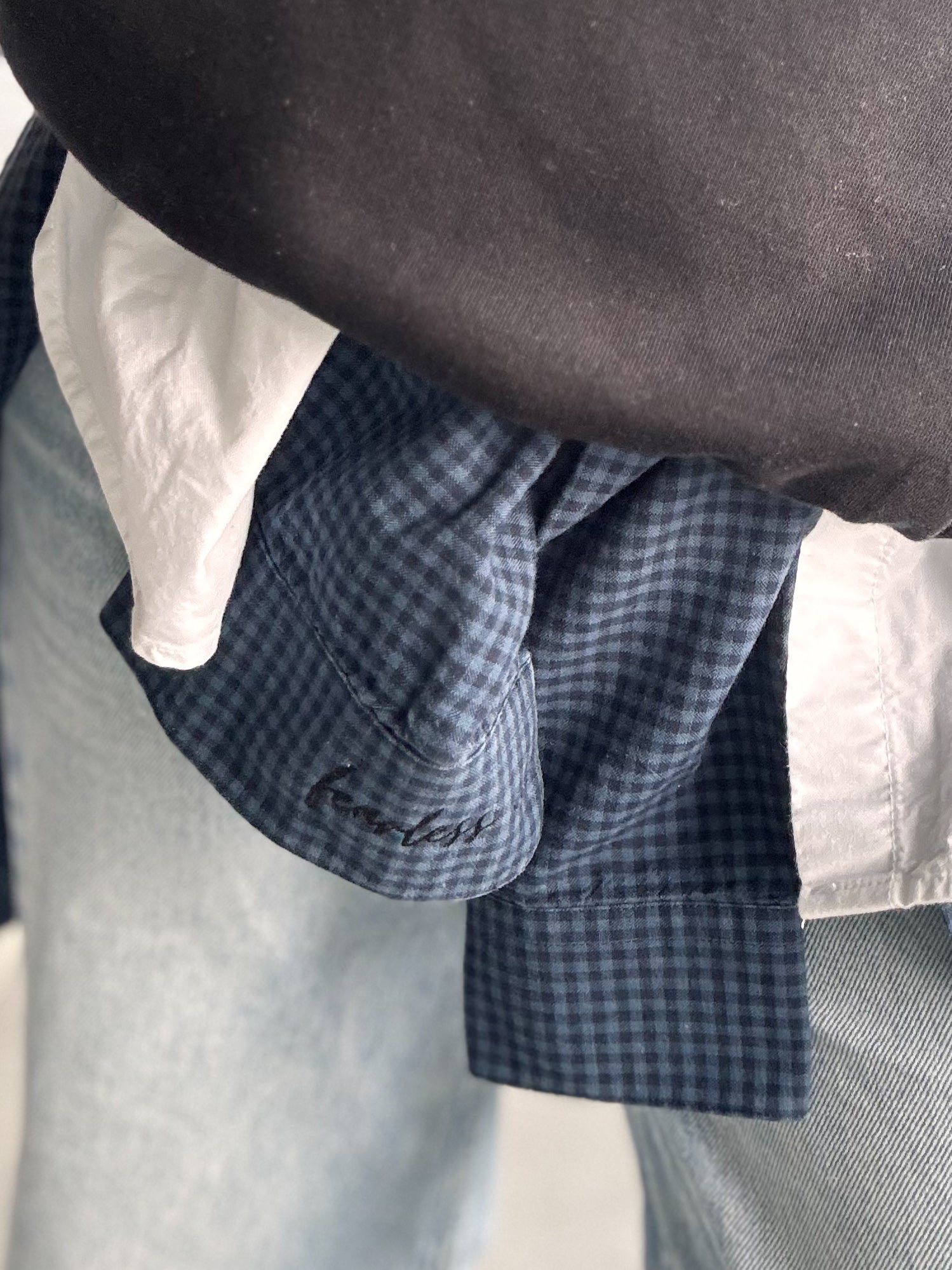 Fearless - blue gingham shirt (S)