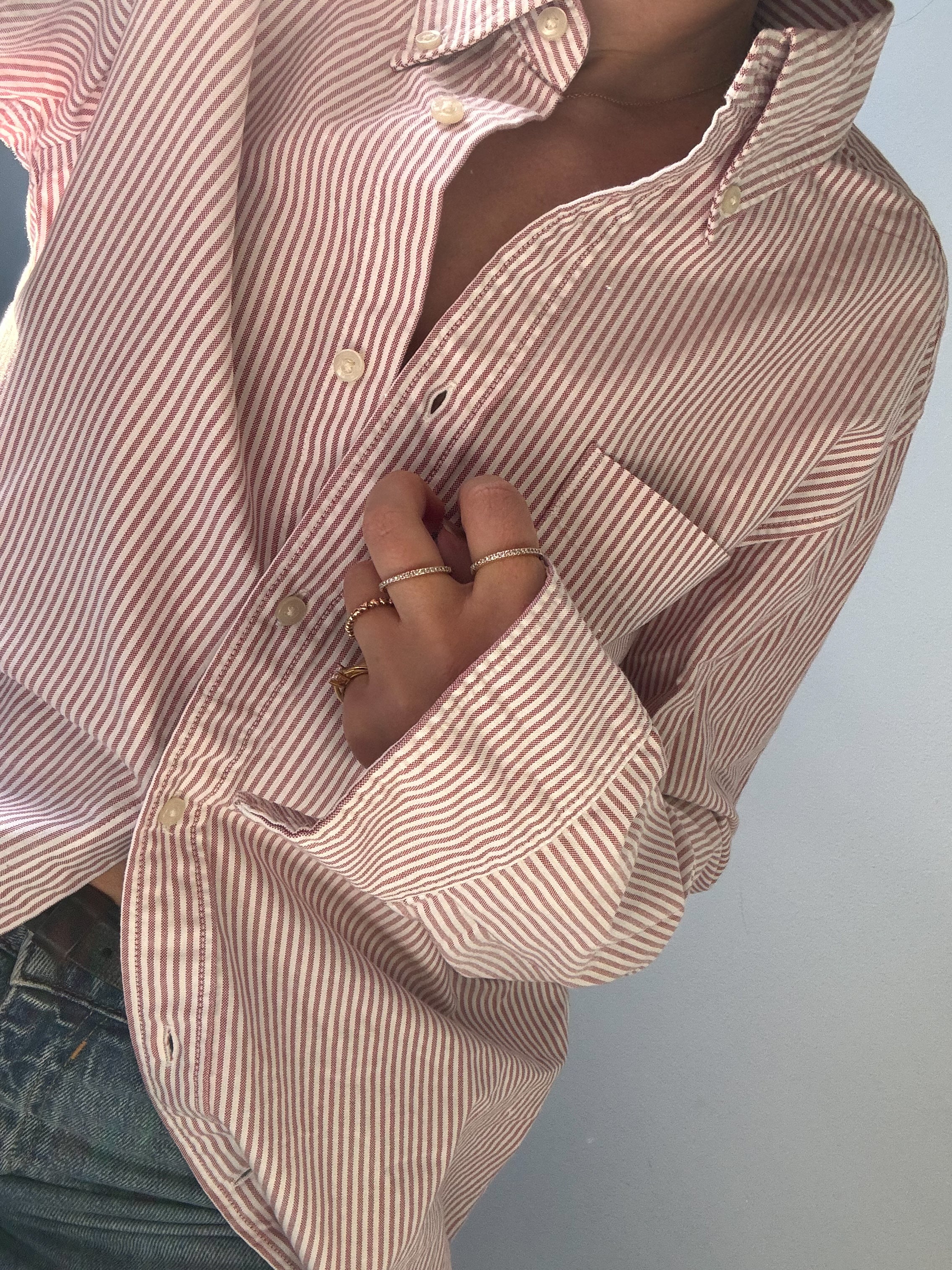 Preloved purple stripe shirt (S)