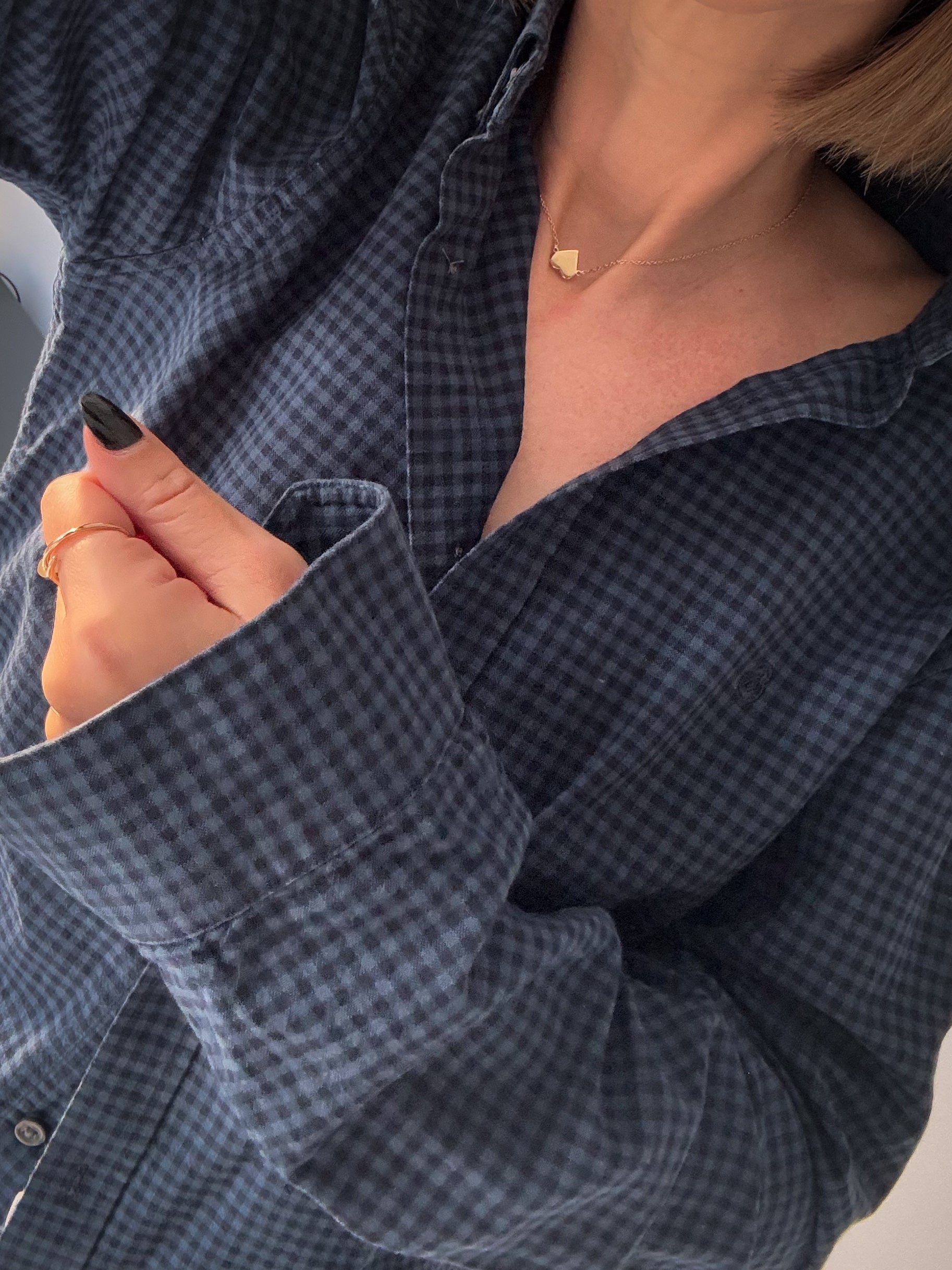 Preloved Blue Checkered shirt (S)