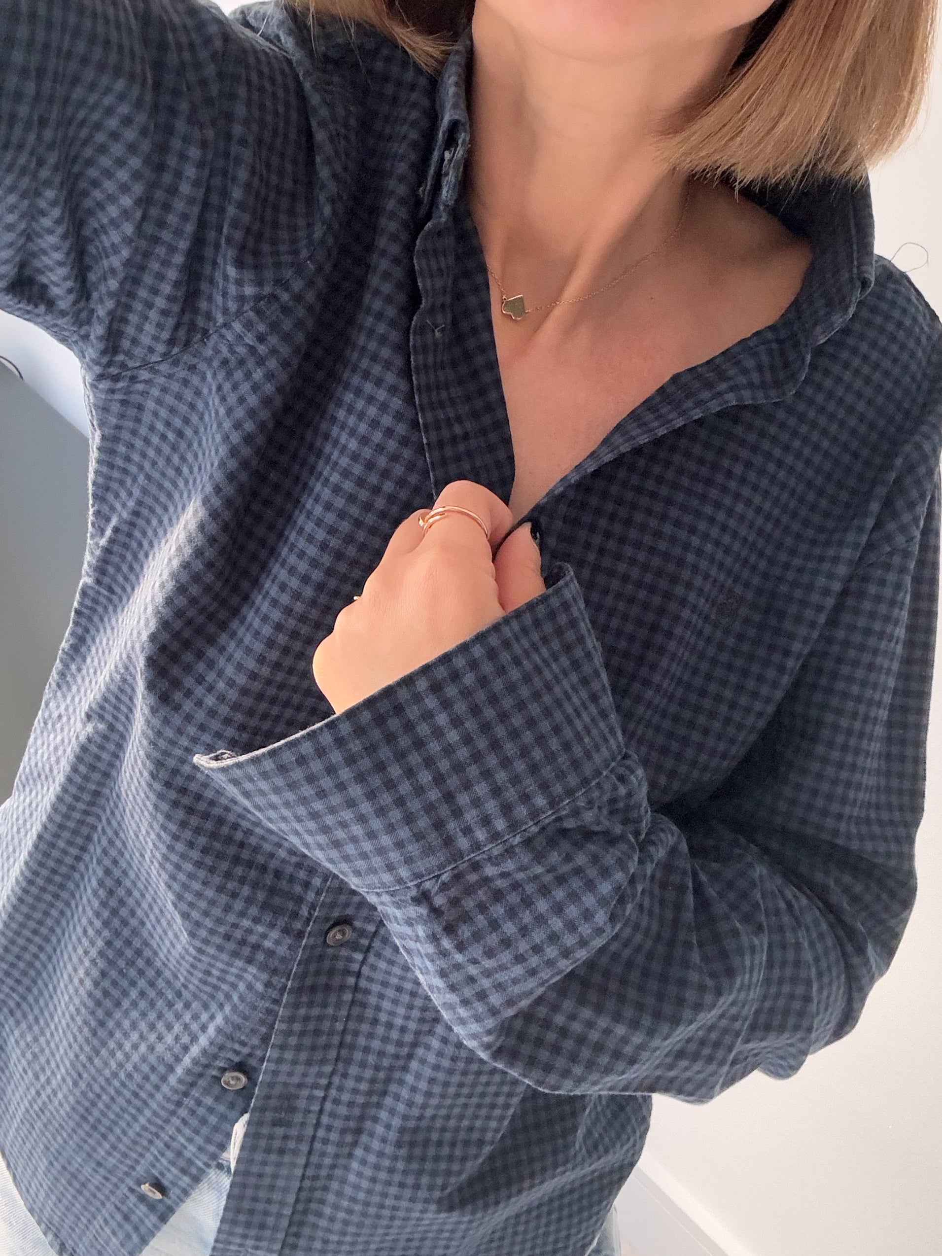 Preloved Blue Checkered shirt (S)