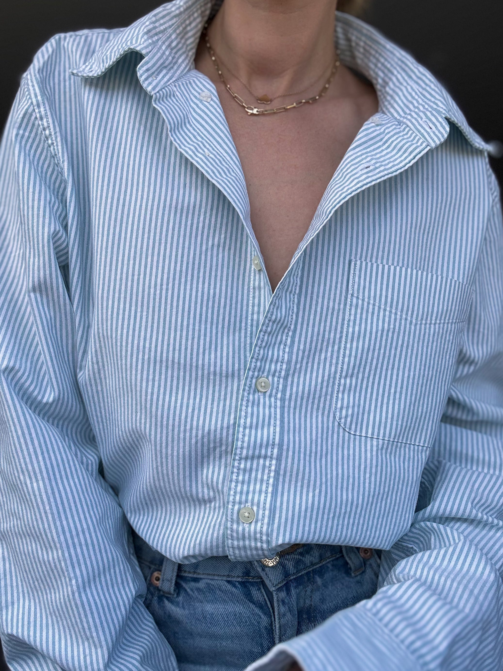 Pale blue stripe - Made for You (L)