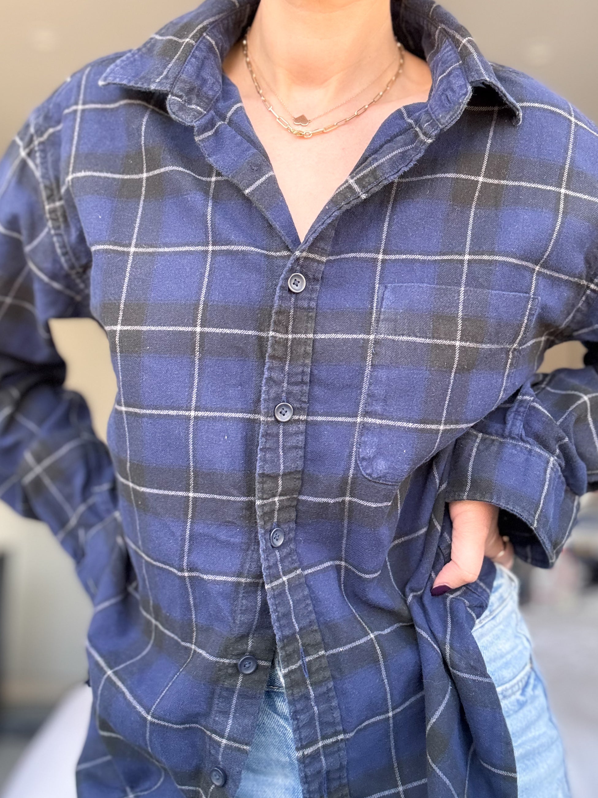 Blue and black check - Made for You (M)